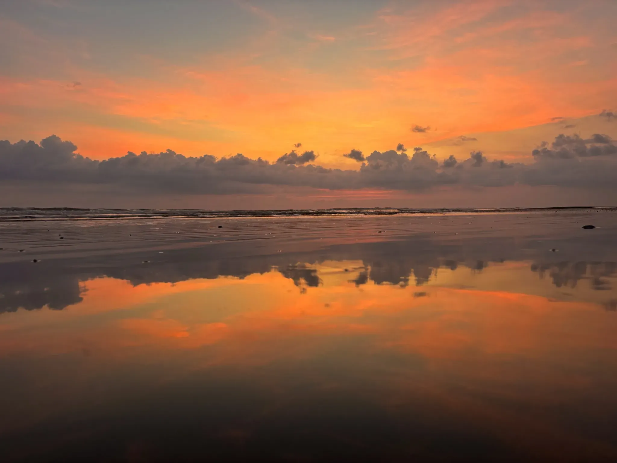 The infinity pool and coast at golden hour